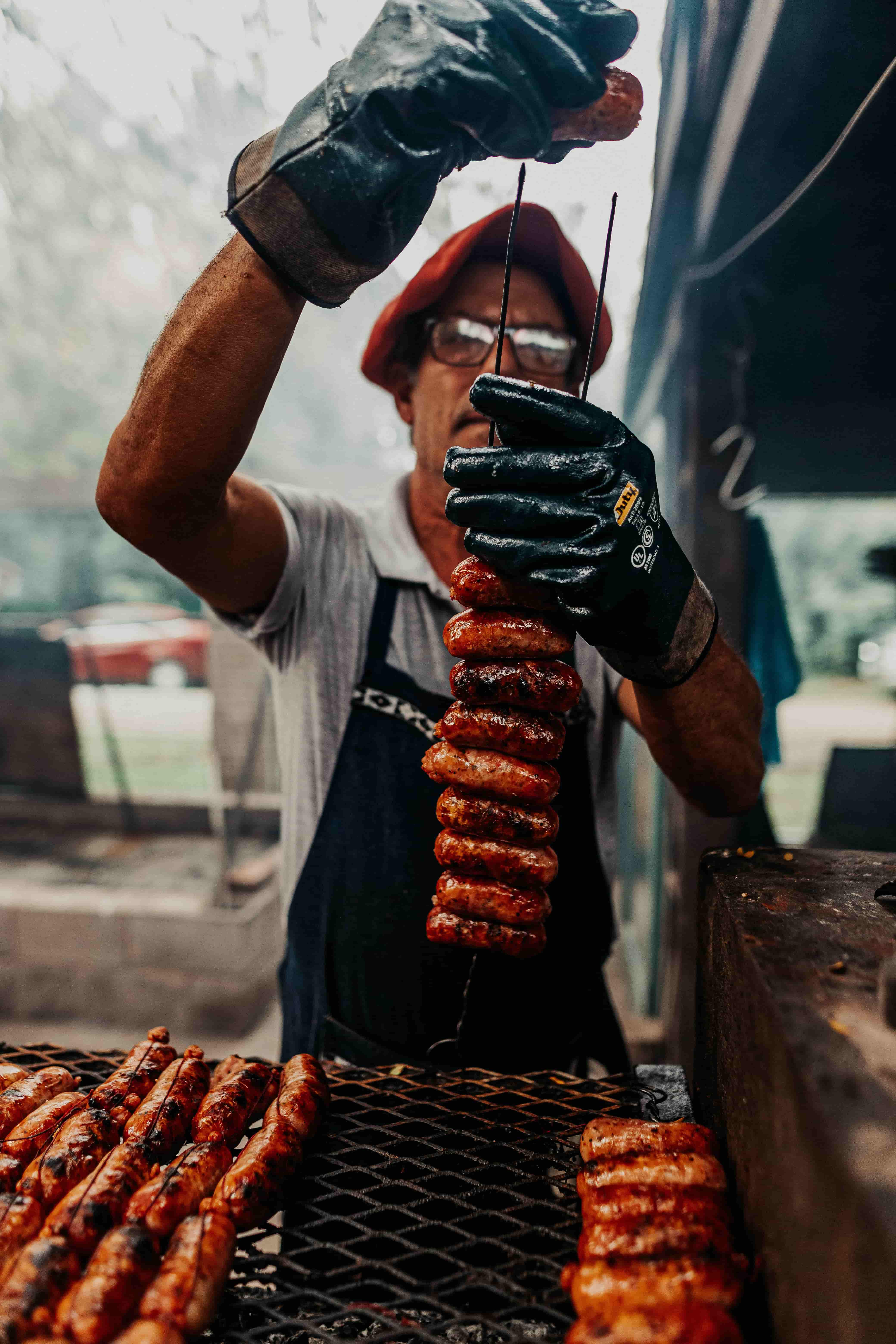 Asado banderita a las brasas